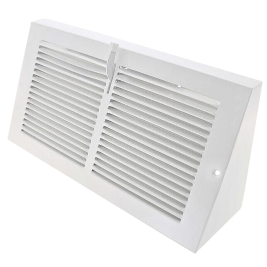 Nibras 12" x 6" Baseboard Register Vent White with Damper 12 x 6 Heavy Duty Steel Grille Triangular Air Vent Covers (Outside Dimensions 13-3/4" x 6-5/8")