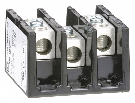Square D Power Distribution Block, 175 Max. Amps, Number of Poles: 3, Primary Wire Range (AWG): 14 to 2/0 AWG