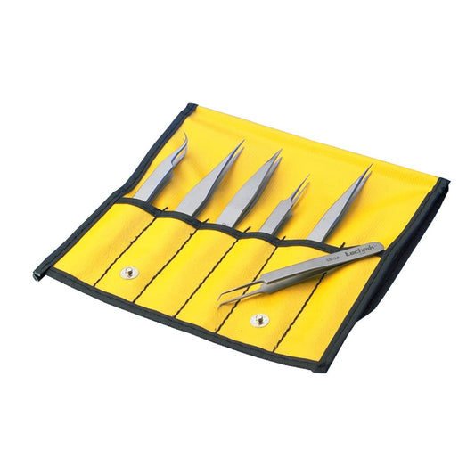 Aven 18475USA 6 Piece Technik Precision Tweezer Set, Stainless Steel