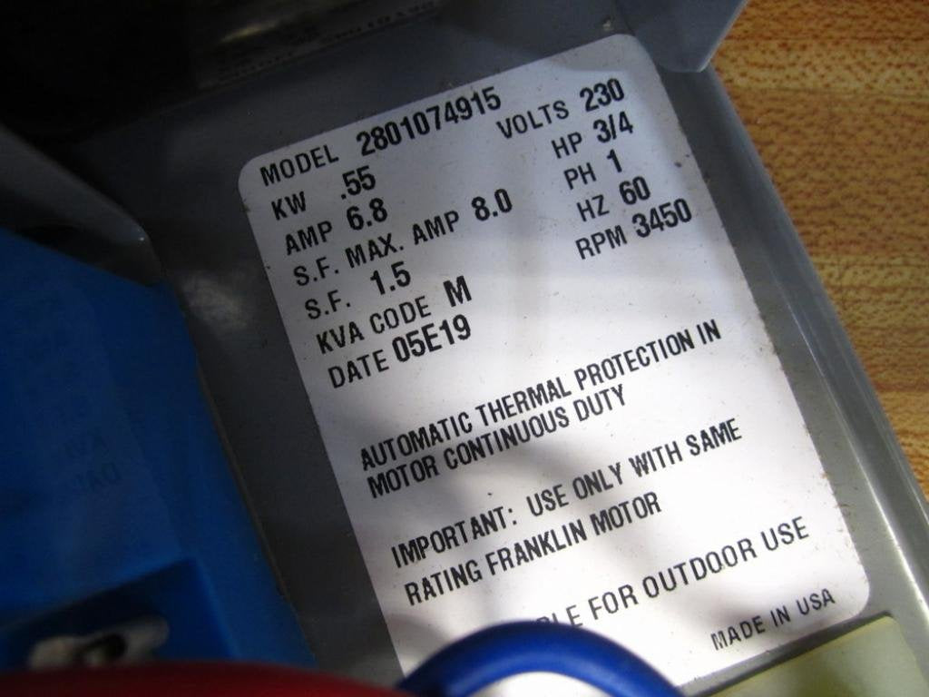 Control Box, 3/4HP, 230V, 1Phase