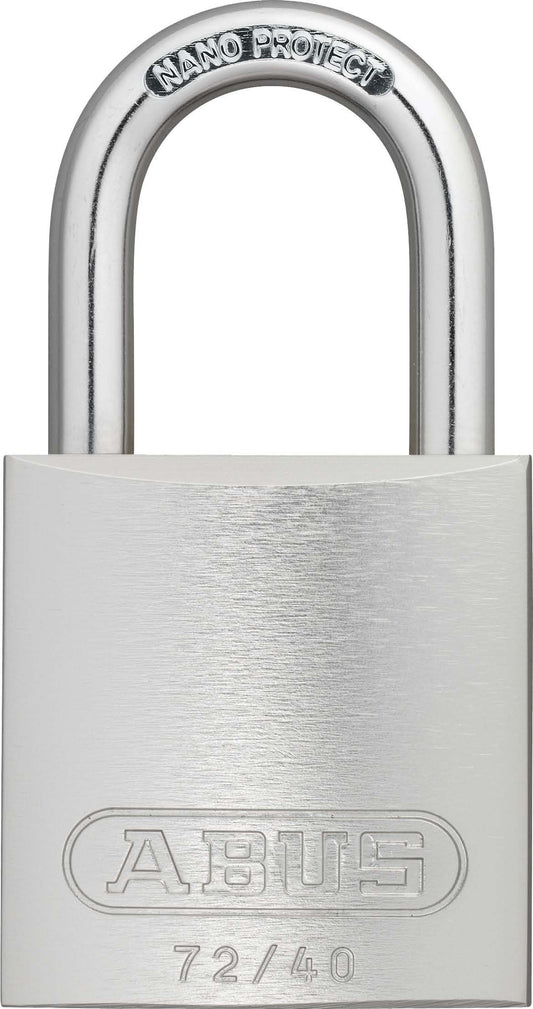 ABUS 72/40 KD Safety Lockout Aluminum Keyed Different Padlock with 1" Shackle, Silver