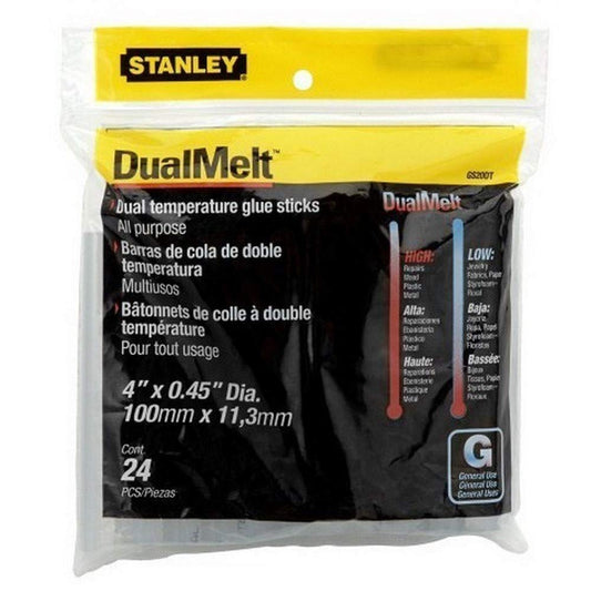 Stanley 1-GS20DT Dual Temp Glue Stick, 12mm x 101mm, Pack of 24 (Packaging May Vary)