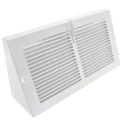 Nibras 12" x 6" Baseboard Register Vent White with Damper 12 x 6 Heavy Duty Steel Grille Triangular Air Vent Covers (Outside Dimensions 13-3/4" x 6-5/8")